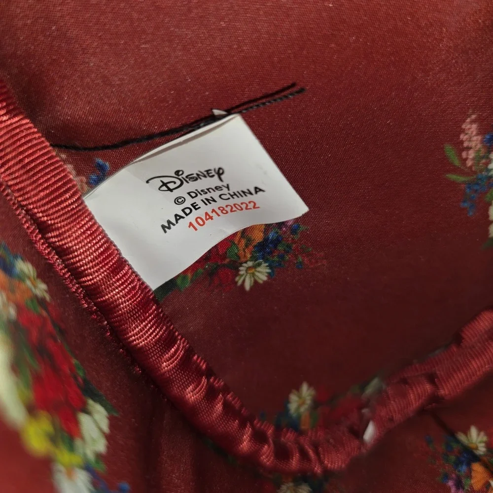 Disney‎ Villains Mini Backpack Black Red Floral Faux Leather Maleficent Ursula